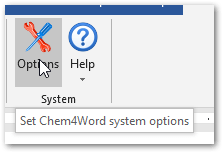 Chem4Word Options Button